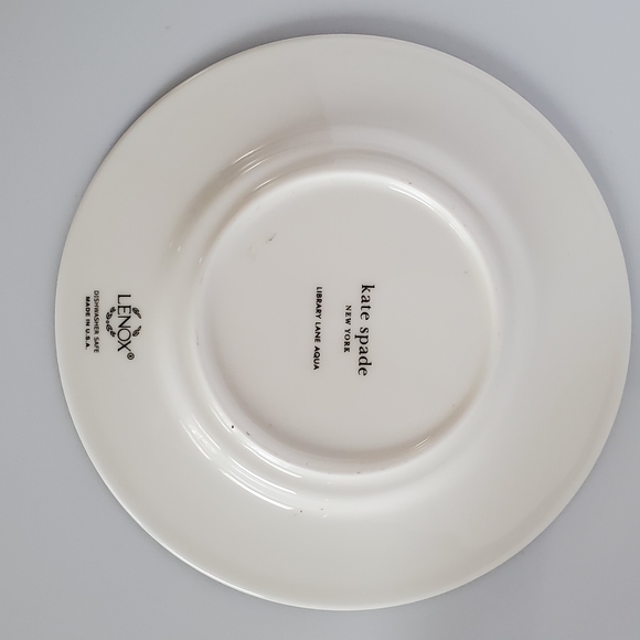 LENOX kate spade 'Library Lane Aqua' flat mug saucer - Picture 9 of 11